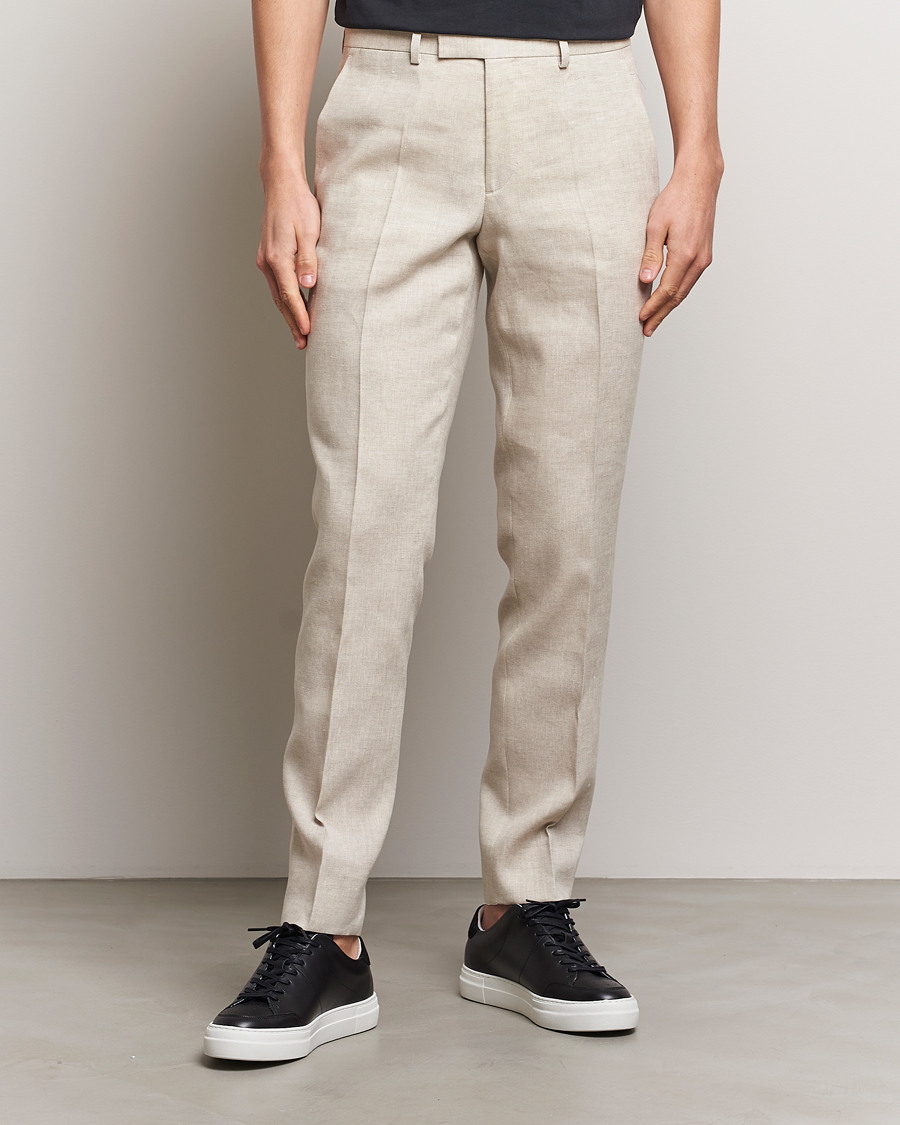 Herr | Linnebyxor | J.Lindeberg | Grant Super Linen Trousers Moonbeam