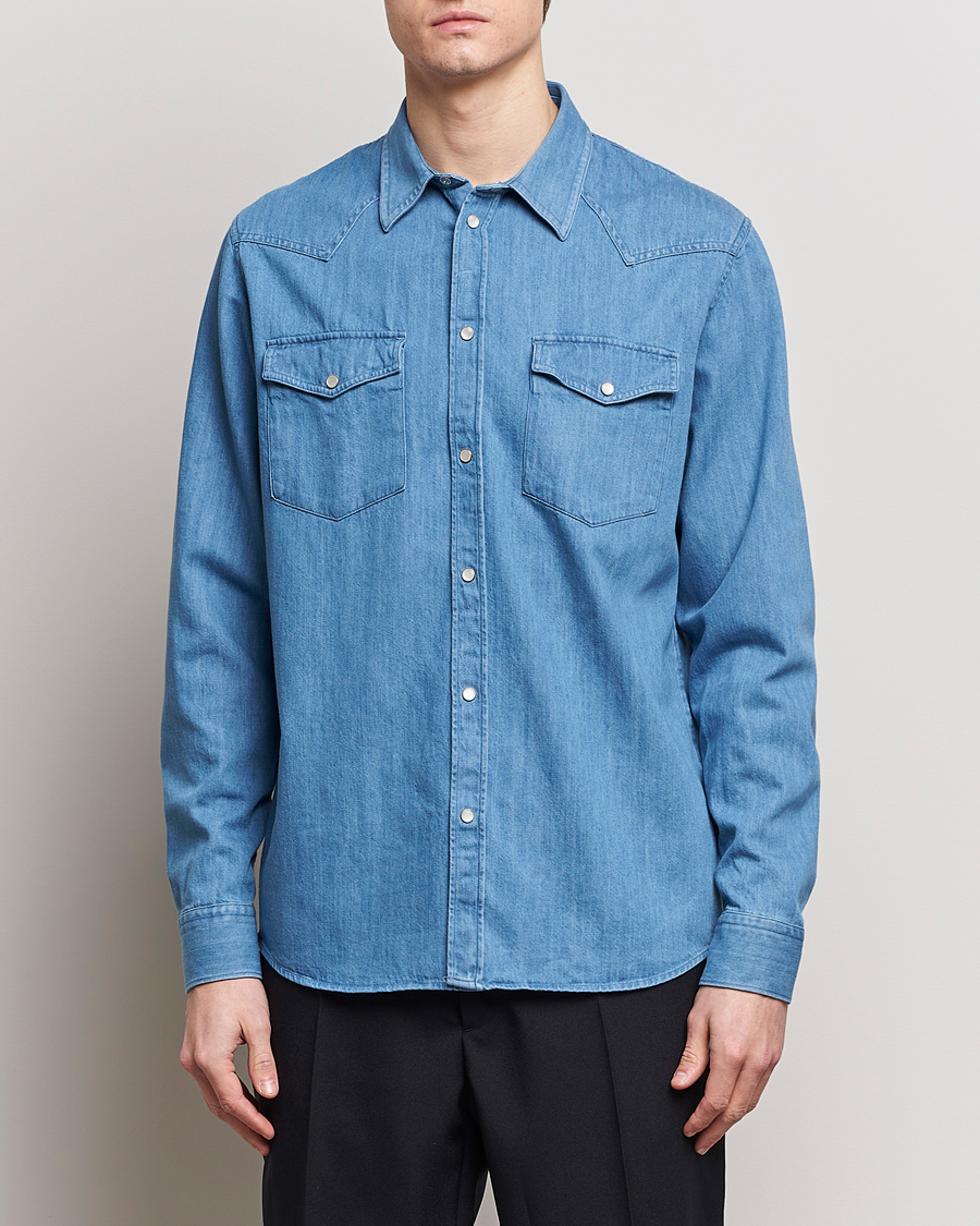 Herr | J.Lindeberg | J.Lindeberg | Carson Denim Shirt Bijou Blue