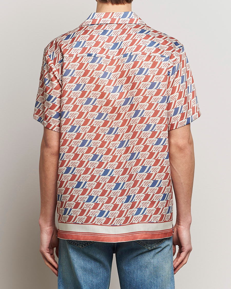 Herr | Skjortor | J.Lindeberg | Elio Tencel Moto Print Short Sleeve Shirt Multi
