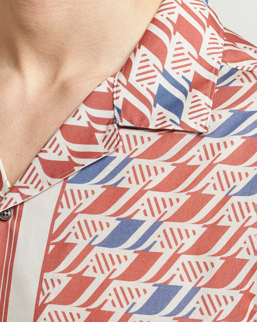 Herr | Skjortor | J.Lindeberg | Elio Tencel Moto Print Short Sleeve Shirt Multi