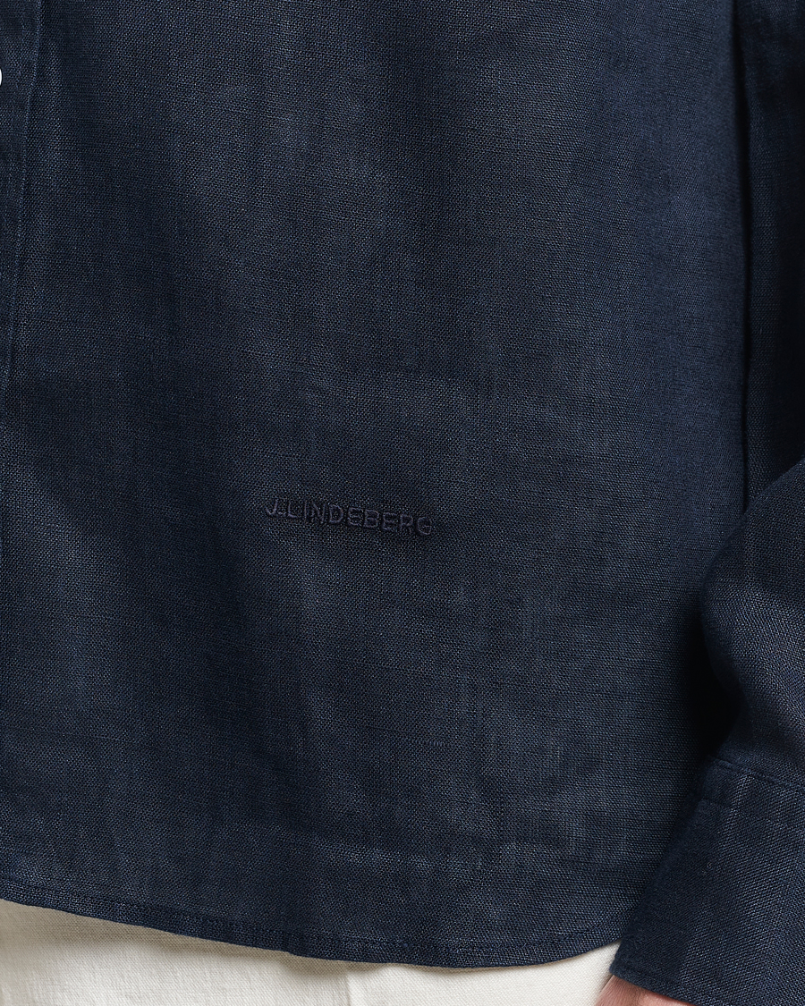 Herr | Skjortor | J.Lindeberg | Regular Fit Clean Linen Shirt Navy