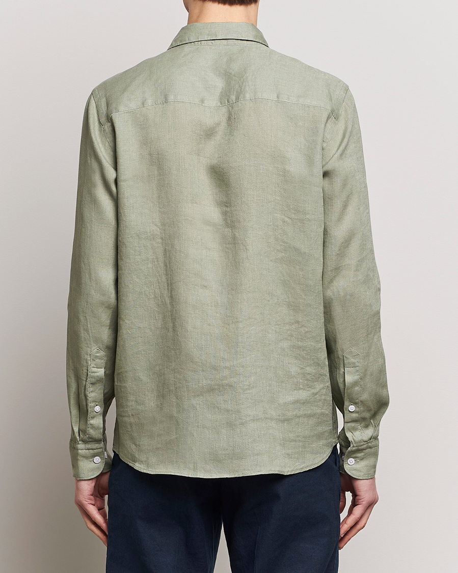 Herr | Skjortor | J.Lindeberg | Regular Fit Clean Linen Shirt Oil Green