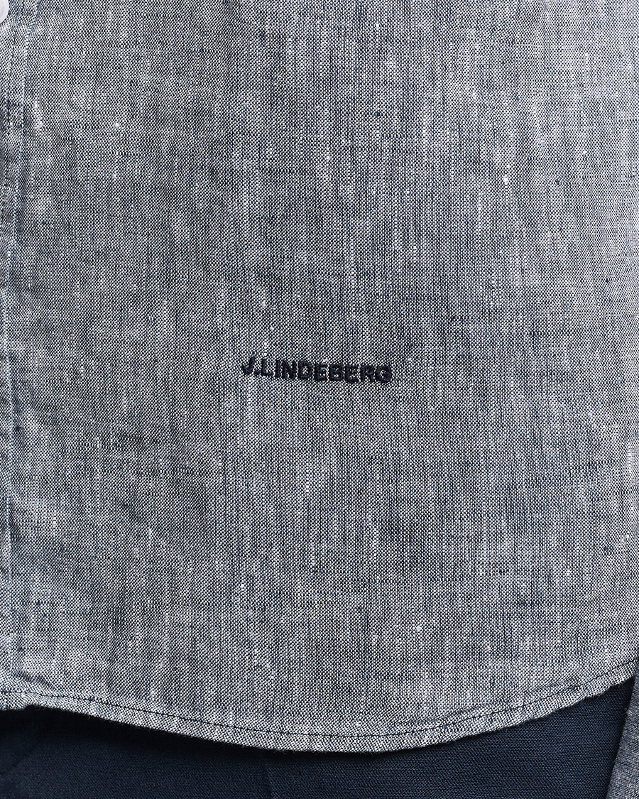 Herr | Skjortor | J.Lindeberg | Slim Fit Linen Melange Shirt Navy