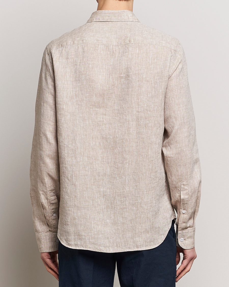 Herr | Skjortor | J.Lindeberg | Slim Fit Linen Melange Shirt Batique Khaki
