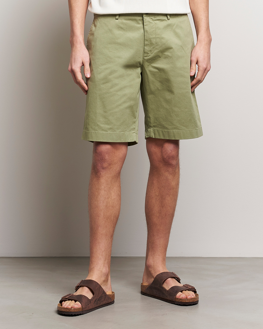 Herr | J.Lindeberg | J.Lindeberg | Nathan Cloud Satin Shorts Oil Green