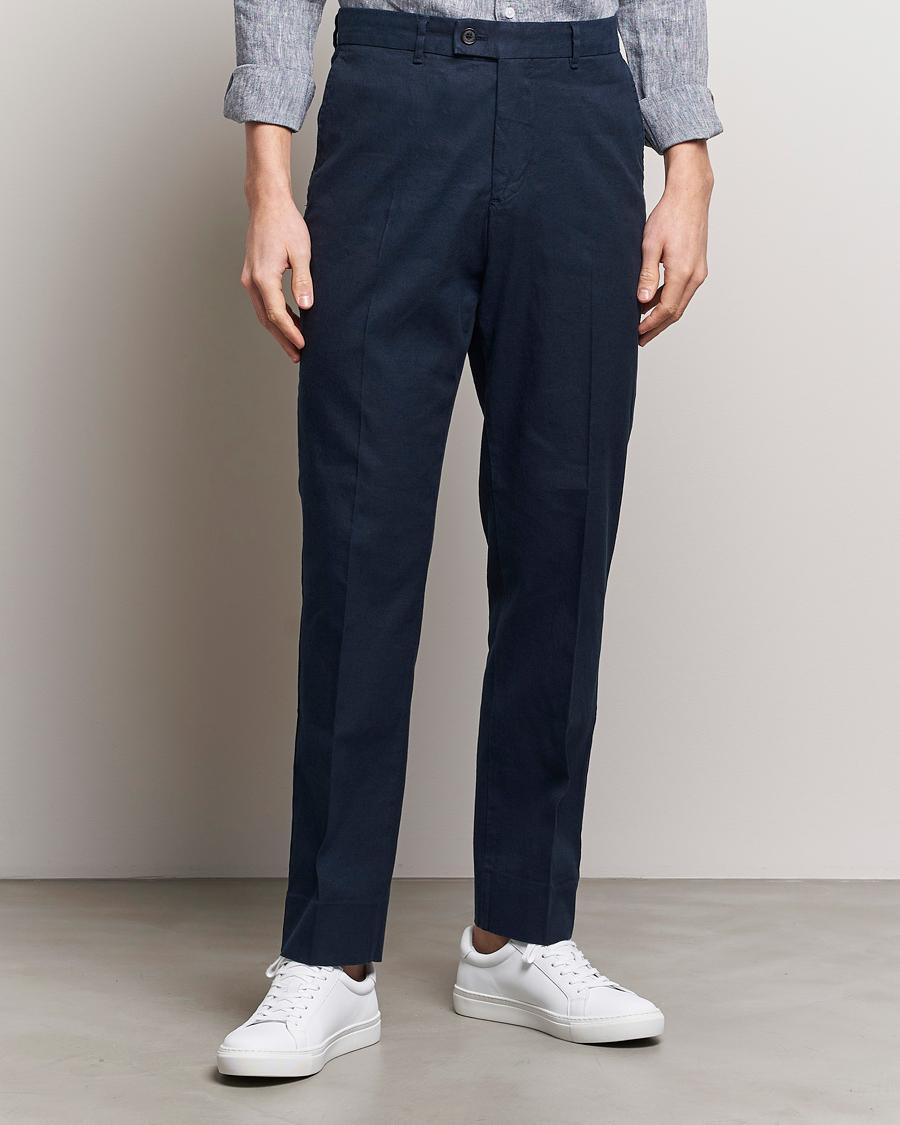 Herr | J.Lindeberg | J.Lindeberg | Lois Cotton/Linen Stretch Pants Navy