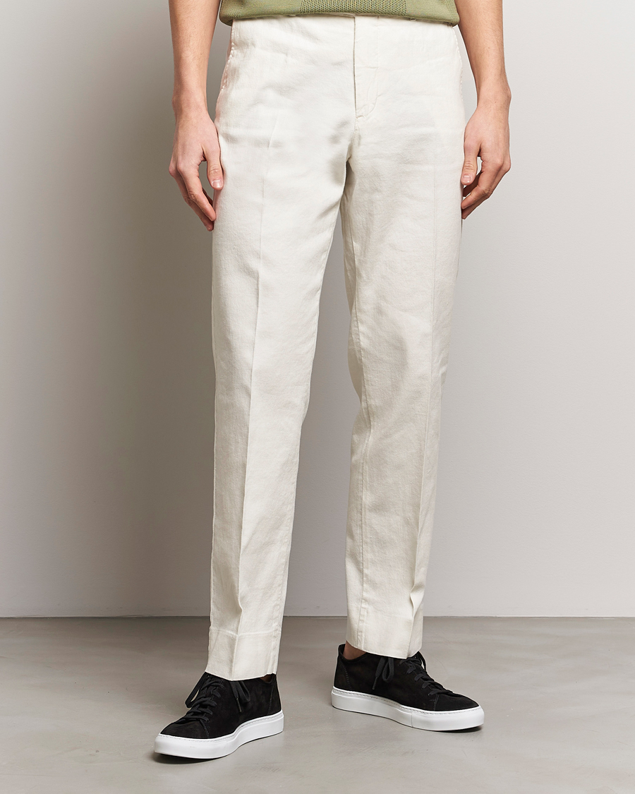 Herr | Avdelningar | J.Lindeberg | Lois Cotton/Linen Stretch Pants Cloud White