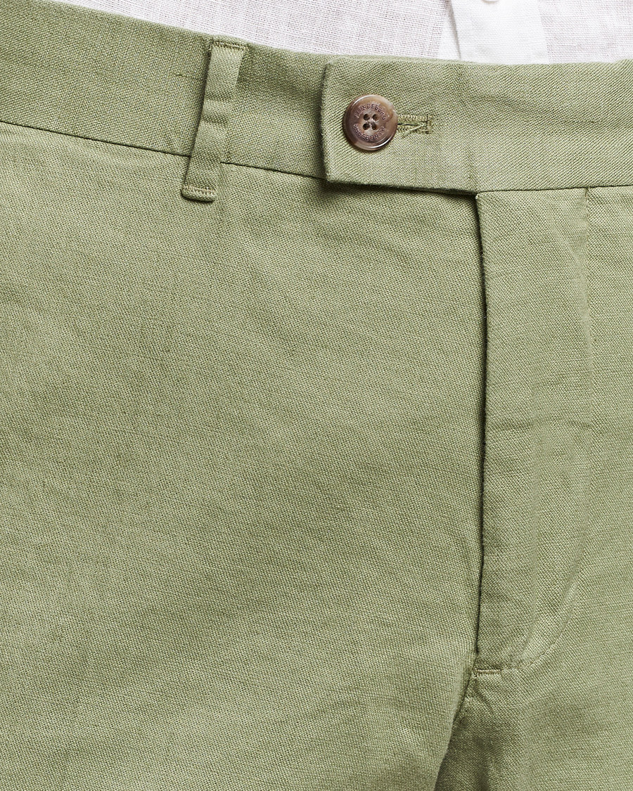 Herr | Byxor | J.Lindeberg | Lois Cotton/Linen Stretch Pants Oil Green