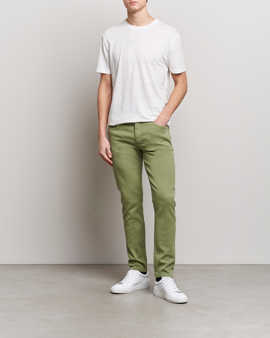 Herr | Byxor | J.Lindeberg | Jay Twill Slim Stretch 5-Pocket Trousers Oil Green
