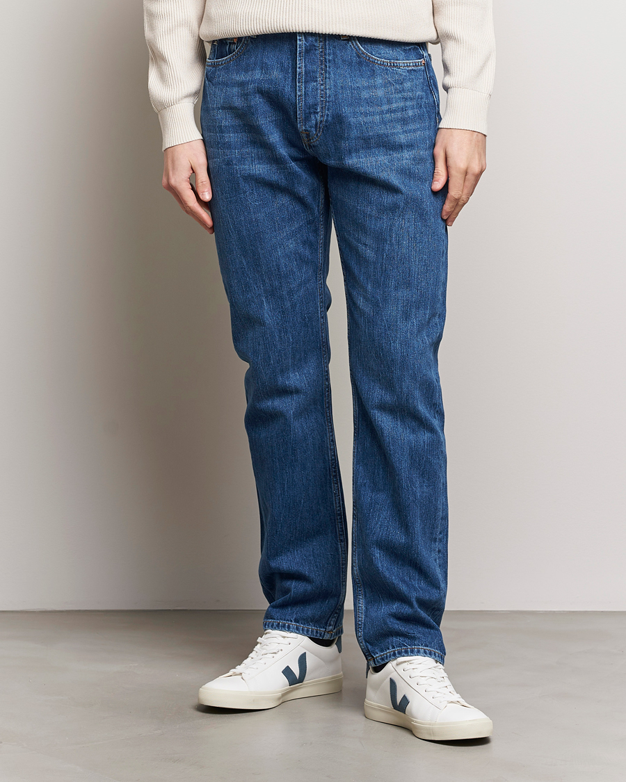 Herr | Blå jeans | J.Lindeberg | Cody Slub Regular Jeans Mid Blue