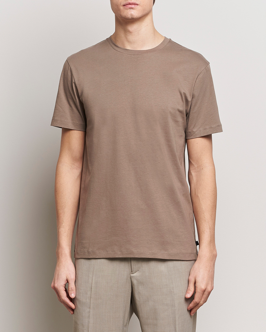 Herr | T-Shirts | J.Lindeberg | Sid Basic T-Shirt Walnut