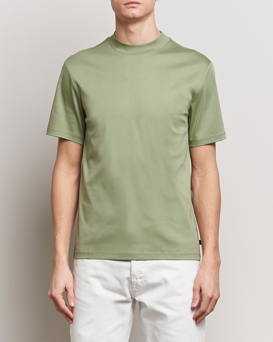 Herr | J.Lindeberg | J.Lindeberg | Ace Mock Neck T-Shirt Oil Green