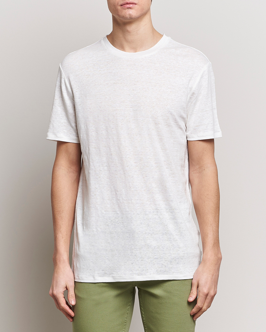 Herr | Kortärmade t-shirts | J.Lindeberg | Coma Linen T-Shirt Cloud White