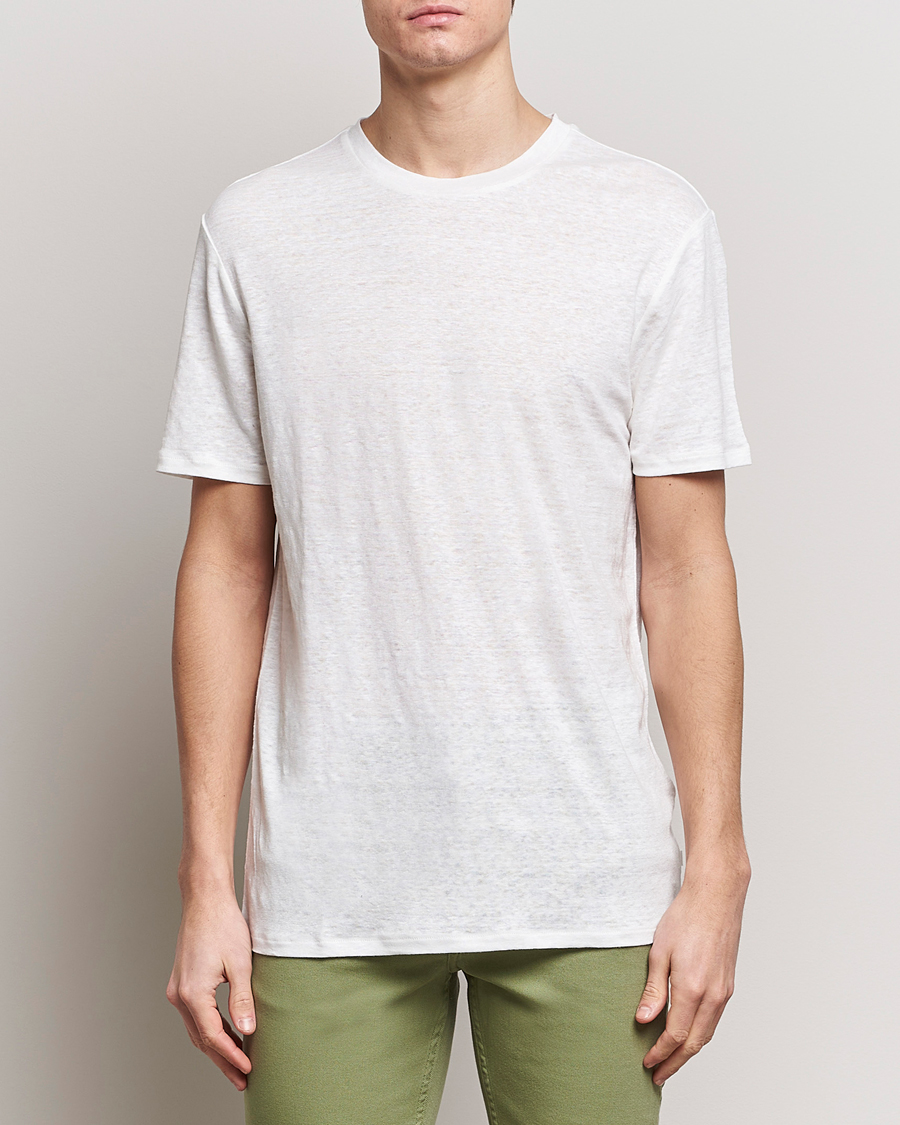 Herr | J.Lindeberg | J.Lindeberg | Coma Linen T-Shirt Cloud White