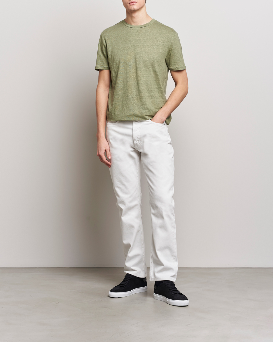 Herr | T-Shirts | J.Lindeberg | Coma Linen T-Shirt Oil Green