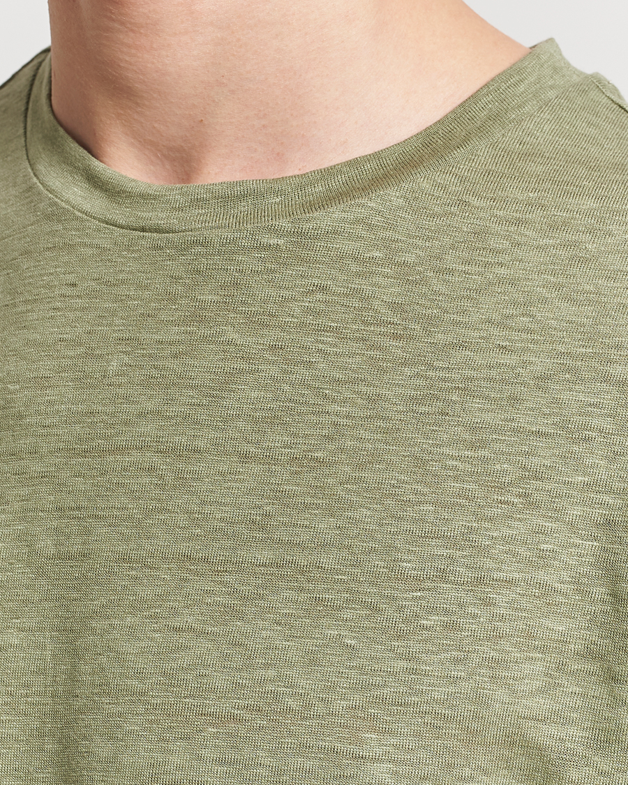 Herr | T-Shirts | J.Lindeberg | Coma Linen T-Shirt Oil Green