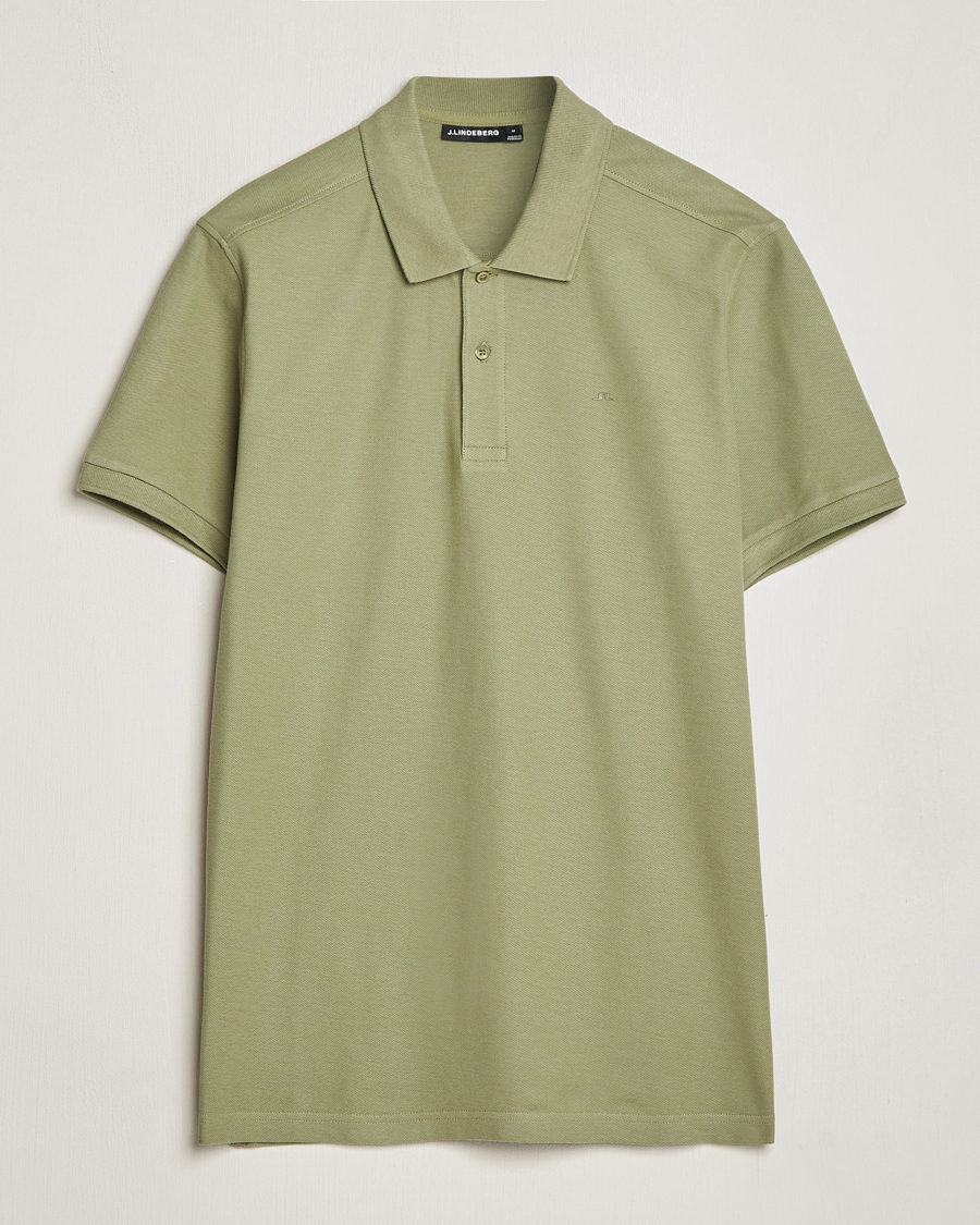 Herr | Pikéer | J.Lindeberg | Troy Polo Shirt Oil Green