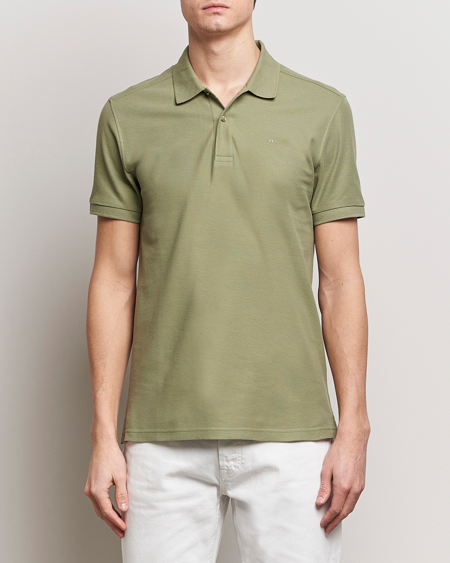 Herr | Pikéer | J.Lindeberg | Troy Polo Shirt Oil Green