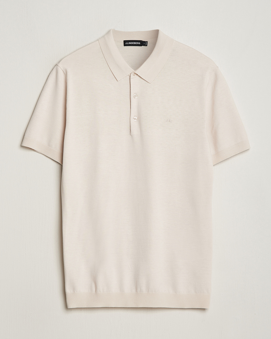Herr | Pikéer | J.Lindeberg | Ridge Rayon Silk Polo Moonbeam
