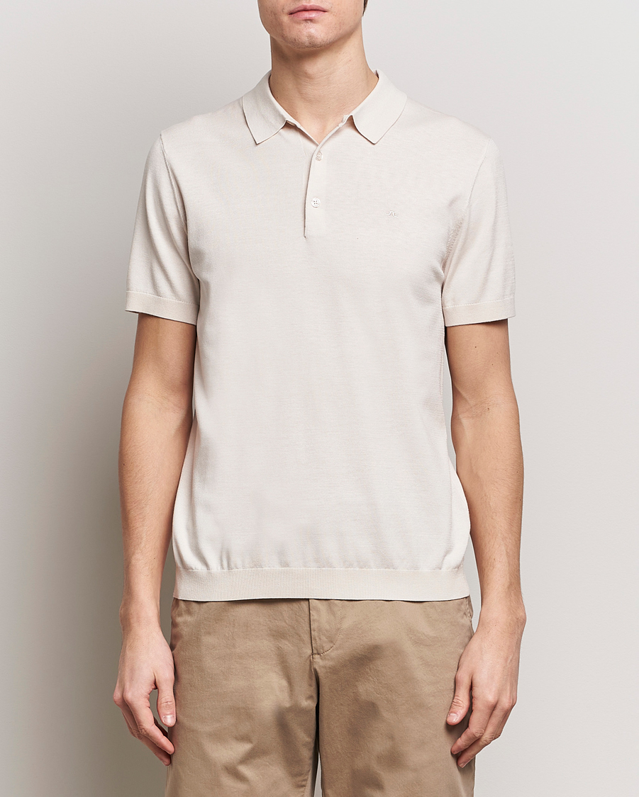 Herr | J.Lindeberg | J.Lindeberg | Ridge Rayon Silk Polo Moonbeam