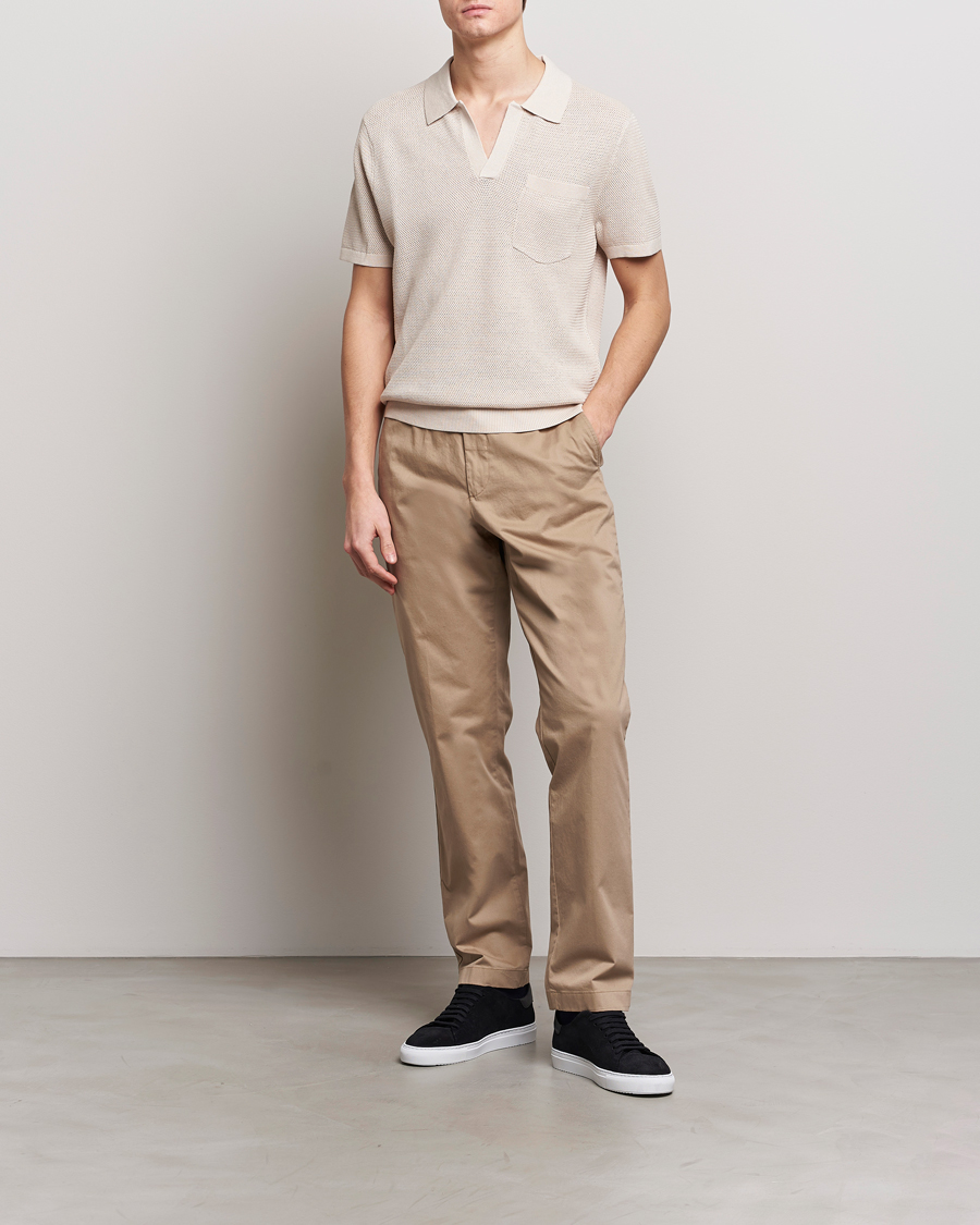 Herr | Pikéer | J.Lindeberg | Ben Open Collar Polo Moonbeam