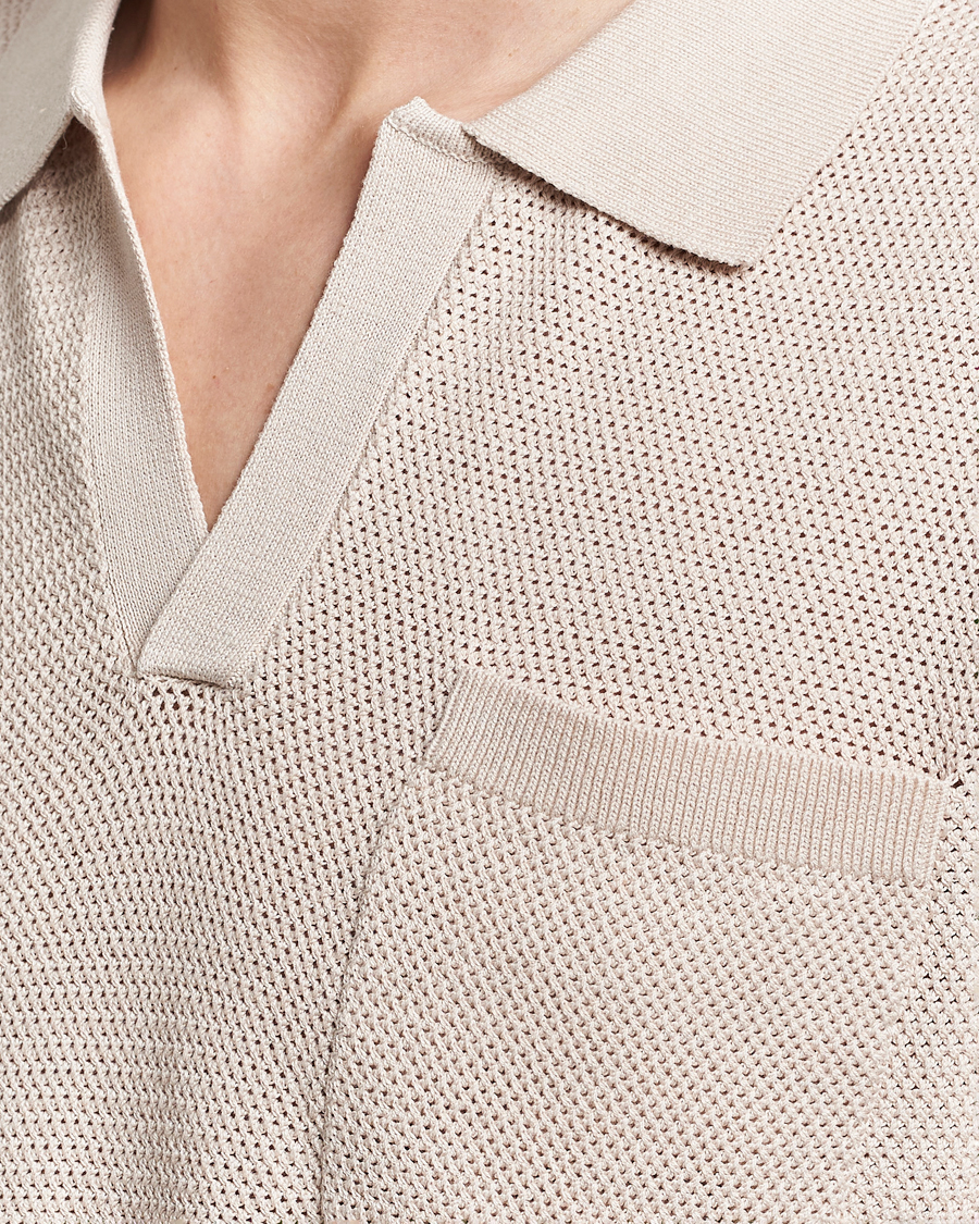 Herr | Pikéer | J.Lindeberg | Ben Open Collar Polo Moonbeam