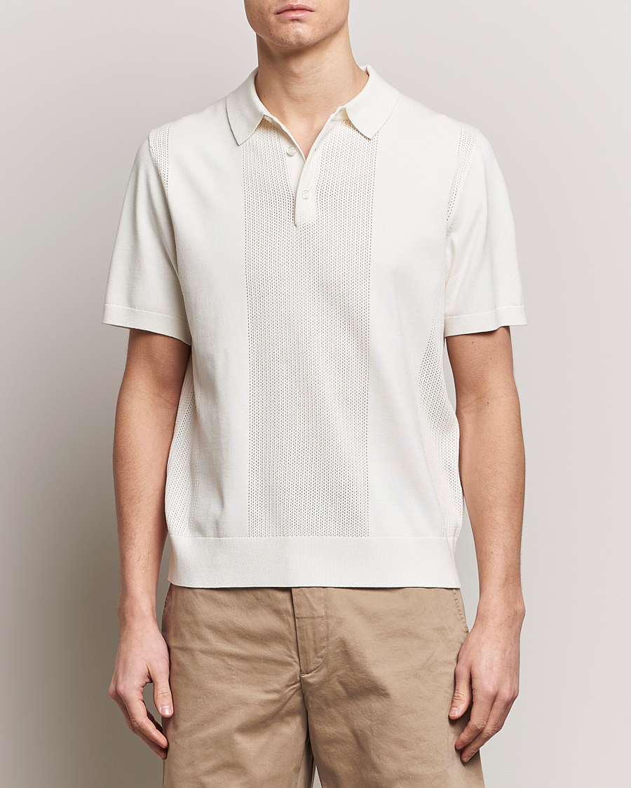 Herr | Pikéer | J.Lindeberg | Reymond Solid Knitted Polo Cloud White