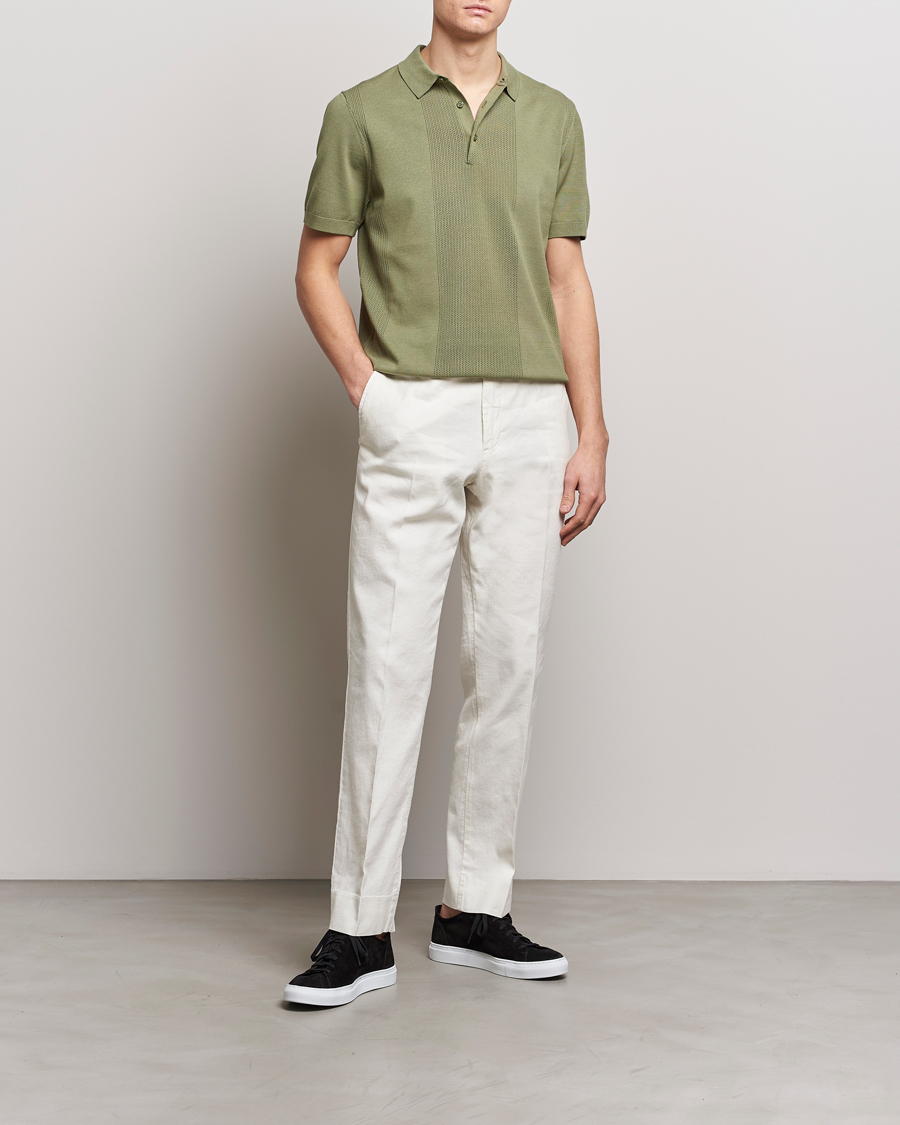 Herr | Pikéer | J.Lindeberg | Reymond Solid Knitted Polo Oil Green