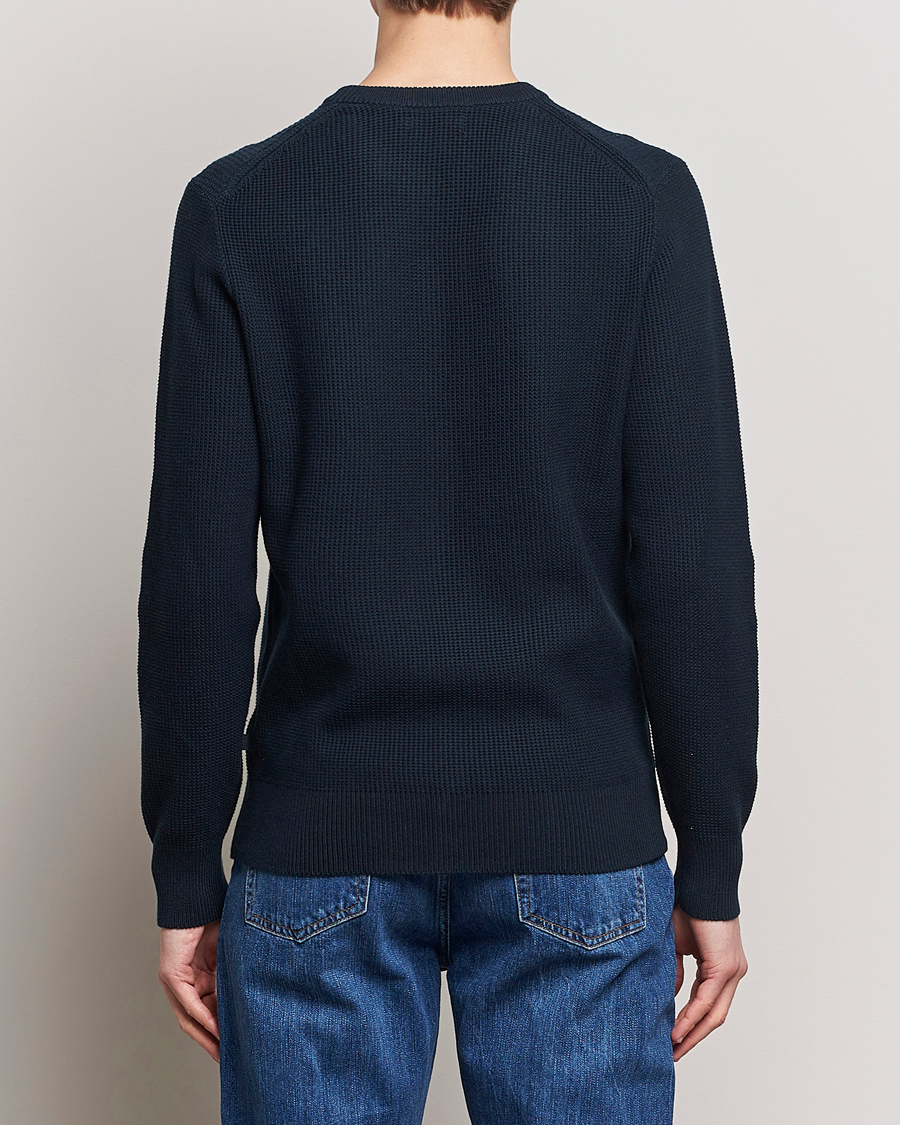 Herr | Tröjor | J.Lindeberg | Arthur Structure Organic Cotton Crew Neck Navy