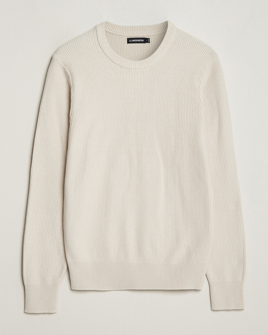Herr | Tröjor | J.Lindeberg | Arthur Structure Organic Cotton Crew Neck Moonbeam