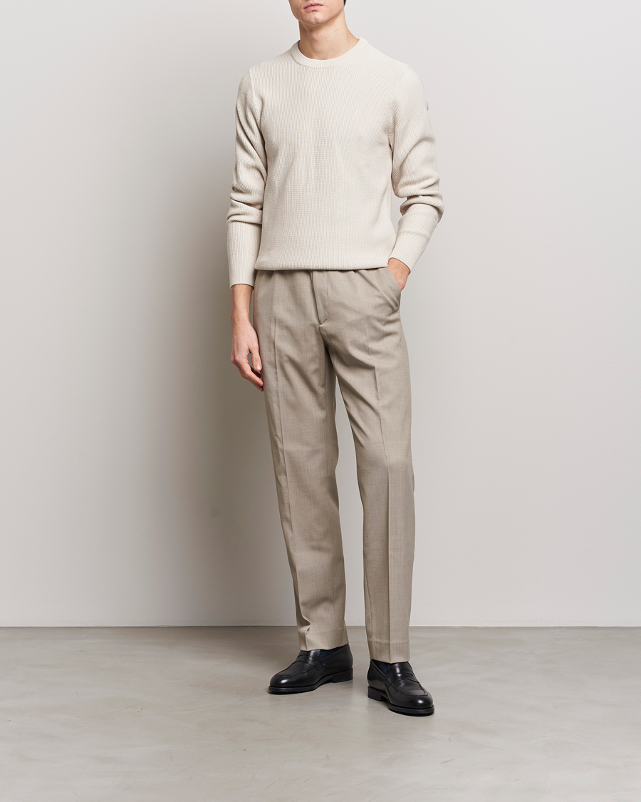Herr | Tröjor | J.Lindeberg | Arthur Structure Organic Cotton Crew Neck Moonbeam
