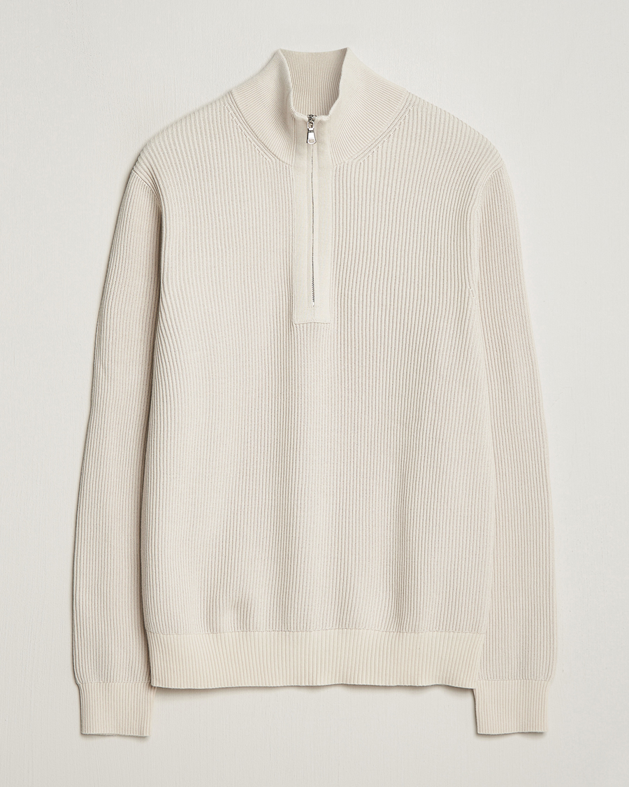 Herr | Tröjor | J.Lindeberg | Alex Half Zip Organic Cotton Sweater Moonbeam