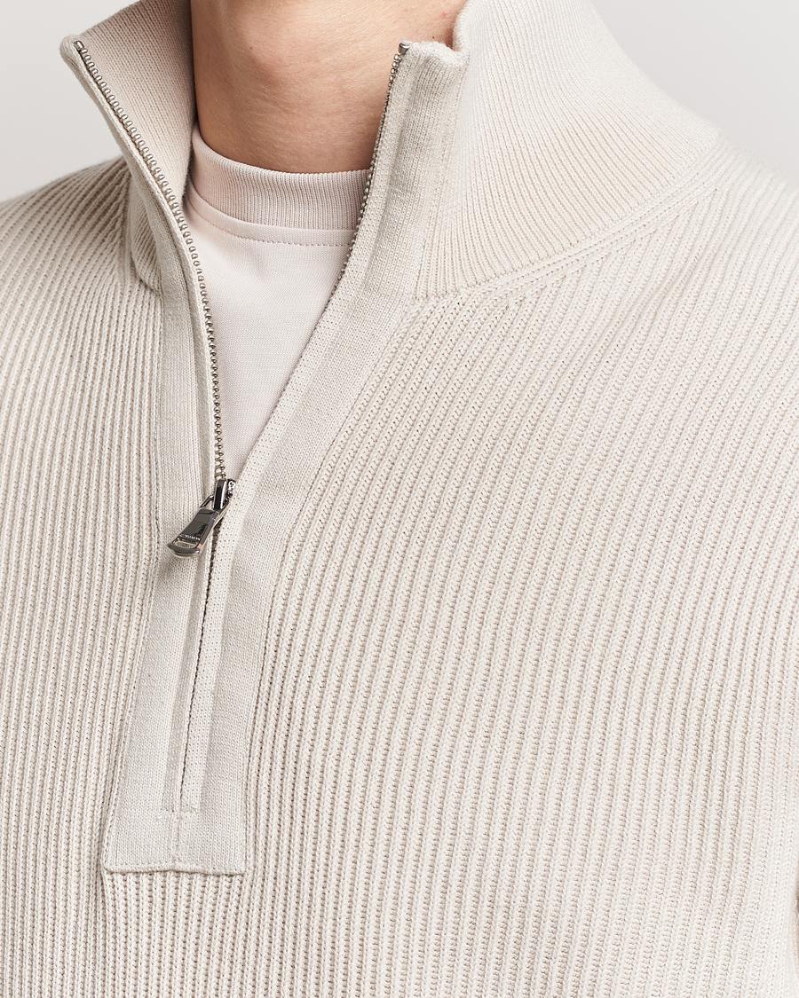 Herr | Tröjor | J.Lindeberg | Alex Half Zip Organic Cotton Sweater Moonbeam