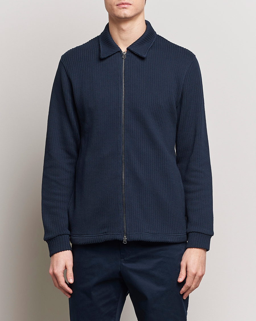 Herr | Rea kläder | J.Lindeberg | Lansa Jersey Zip Jacket Navy