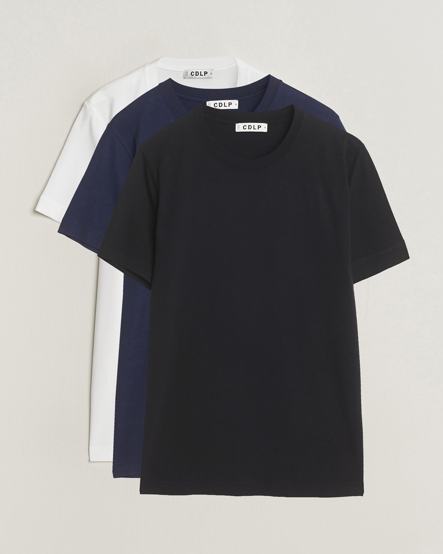 Herr | T-Shirts | CDLP | 3-Pack Midweight T-Shirt White/Navy/Black