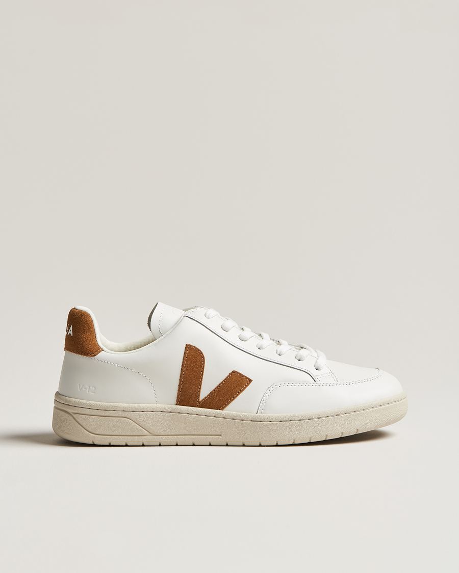 Herr | Veja V-12 Sneaker Extra White/Camel | Veja | V-12 Sneaker Extra White/Camel