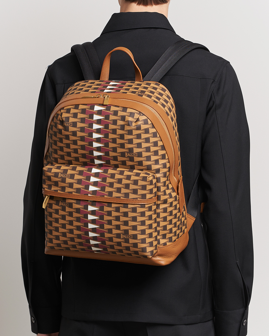 Herr | Väskor | Bally | Pennant Monogram Leather Backpack Brown