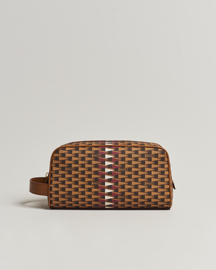 Herr | Bally Pennant Monogram Leather Washbag Brown | Bally | Pennant Monogram Leather Washbag Brown