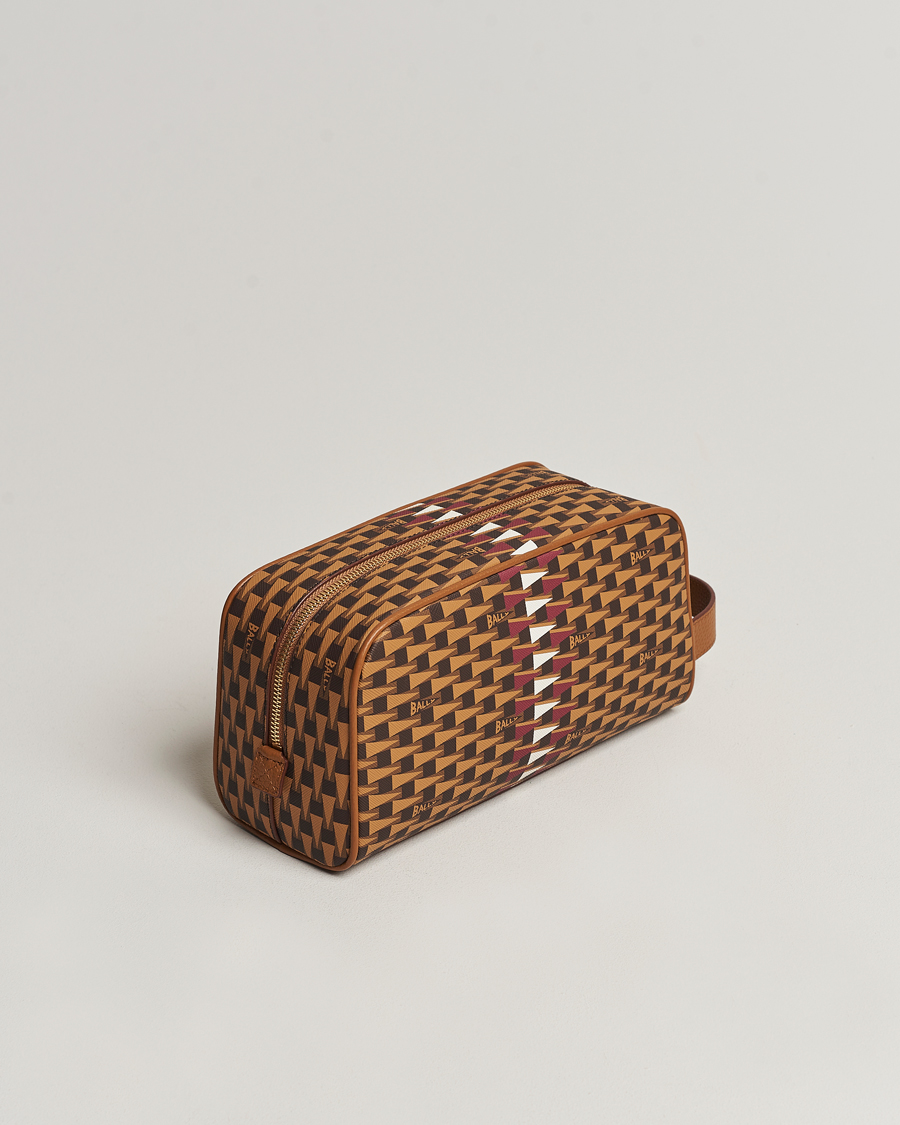 Herr | Bally Pennant Monogram Leather Washbag Brown | Bally | Pennant Monogram Leather Washbag Brown