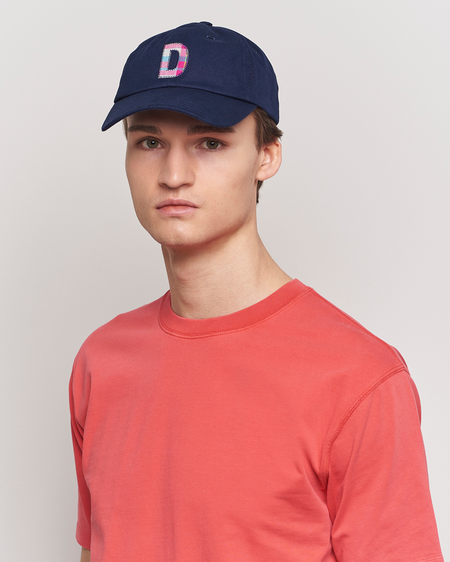 Herr | Senast inkommet | Drake's | Madras D Aplique Baseball Cap Navy