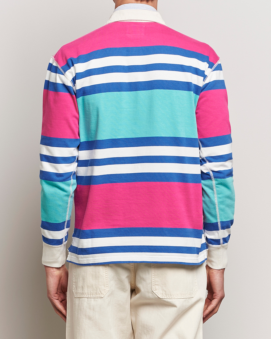 Herr | Tröjor | Drake's | Long Sleeve Stripe Rugby Shirt Multi