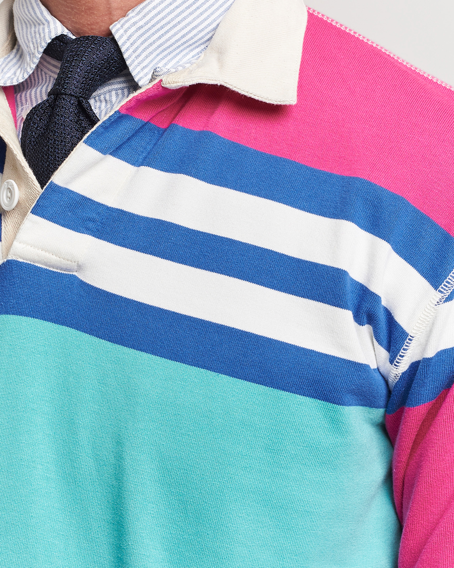 Herr | Tröjor | Drake's | Long Sleeve Stripe Rugby Shirt Multi