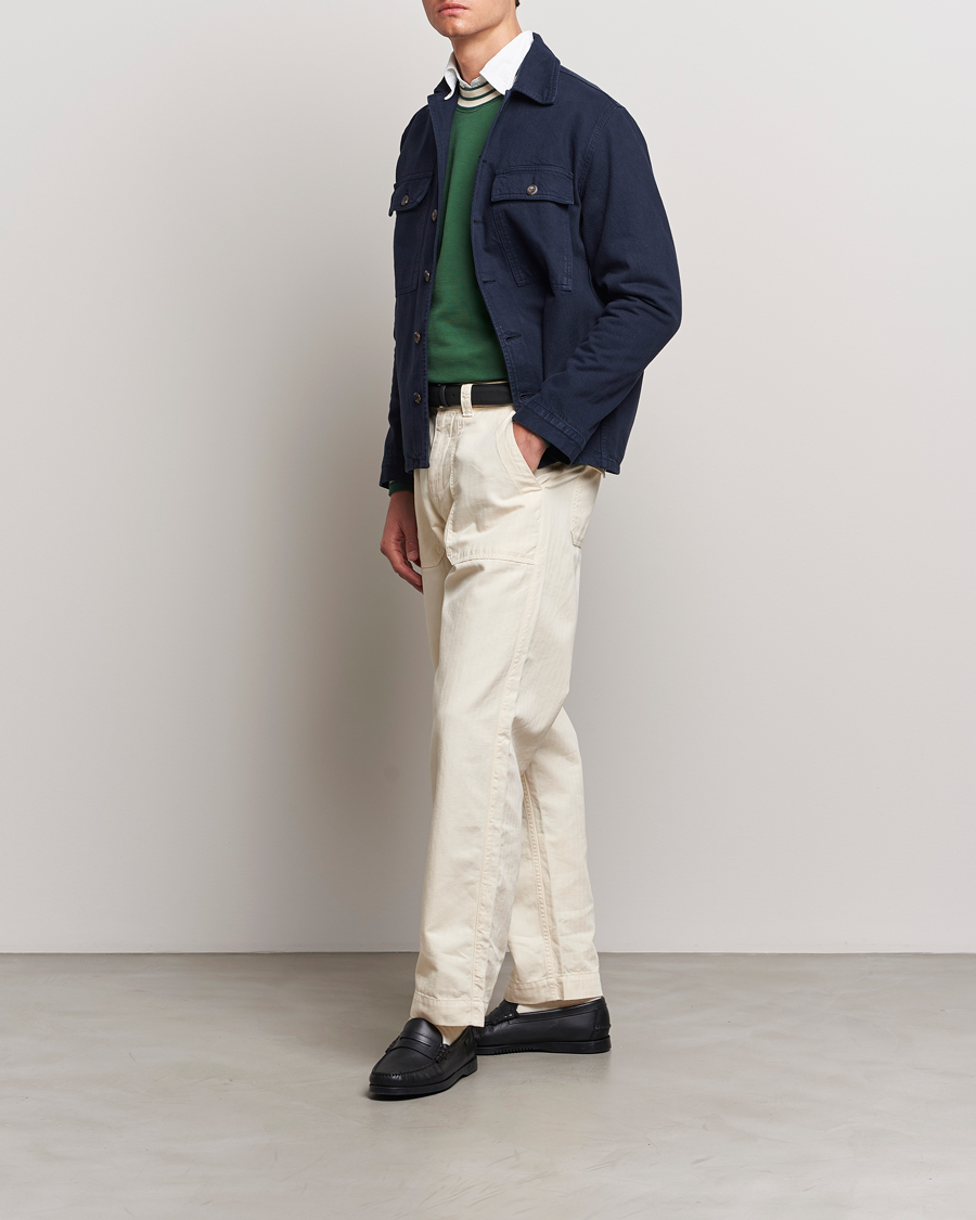 Herr | Skjortor | Drake's | Cotton Field Shirt Navy