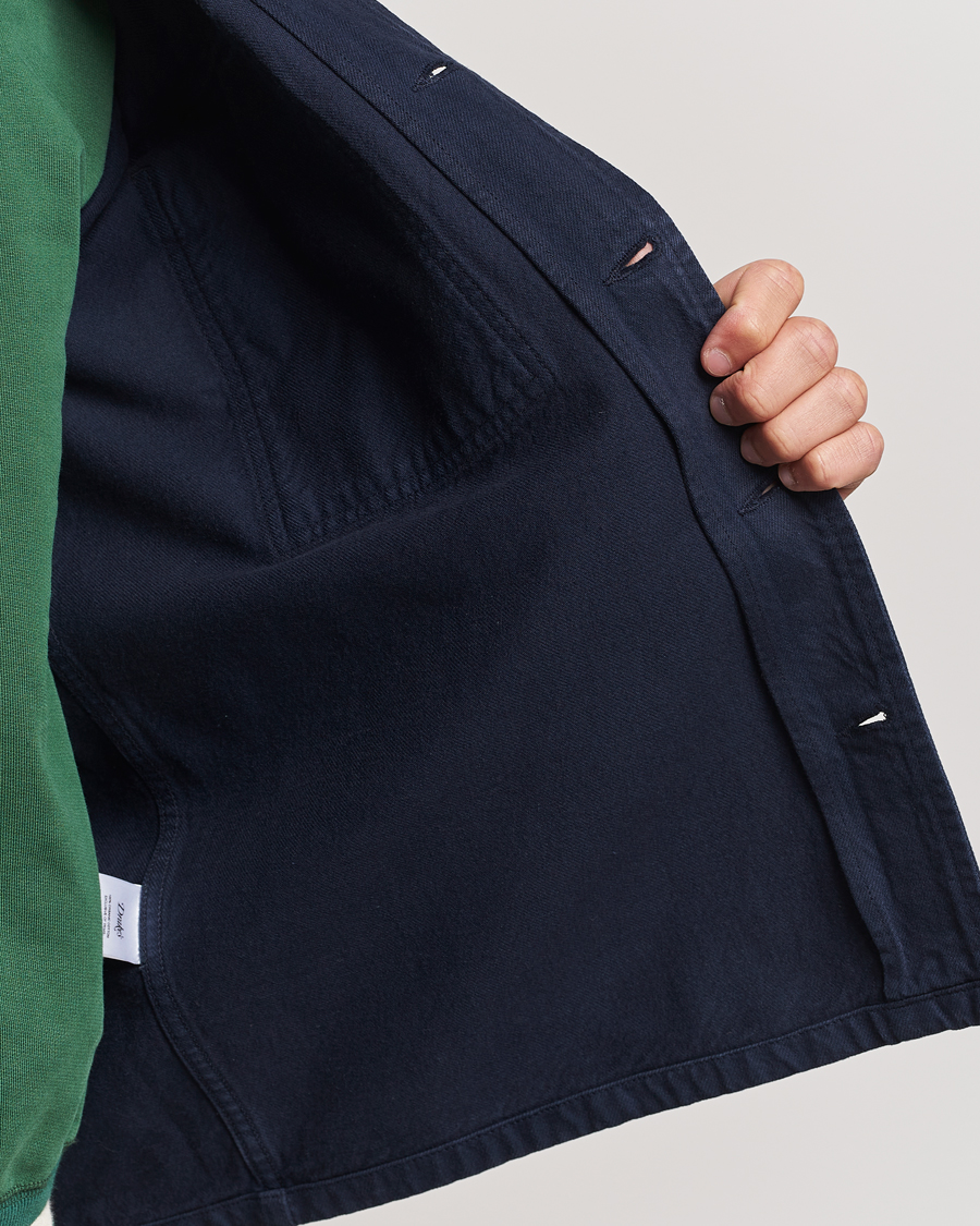 Herr | Skjortor | Drake's | Cotton Field Shirt Navy