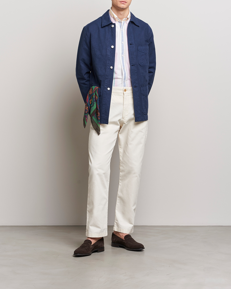 Herr | Jackor | Drake's | Duck Cotton Canvas Shore Jacket Navy