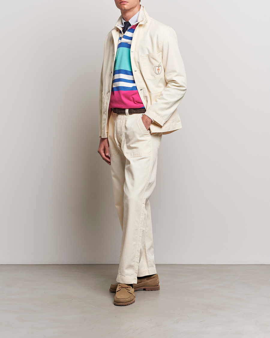 Herr | Skjortor | Drake's | Herringbone Fatigue Cotton Jacket Ecru