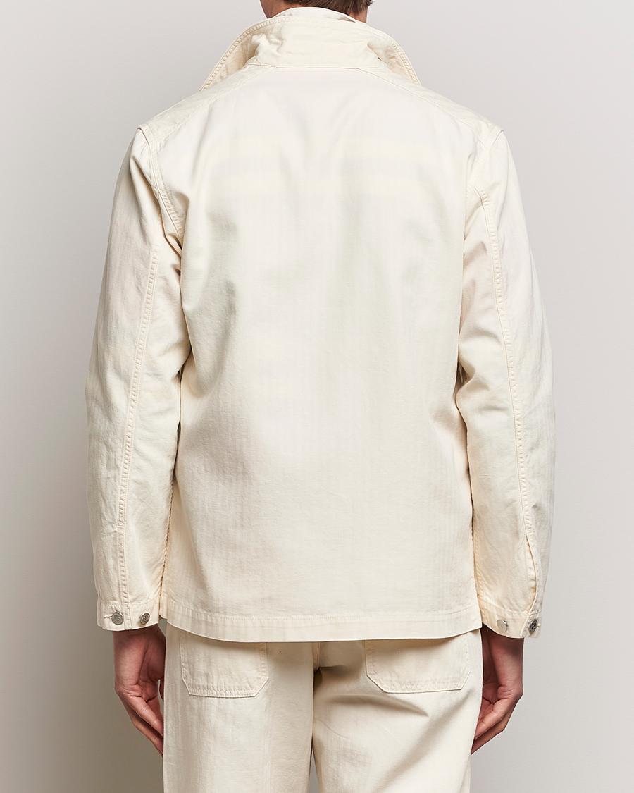 Herr | Skjortor | Drake's | Herringbone Fatigue Cotton Jacket Ecru