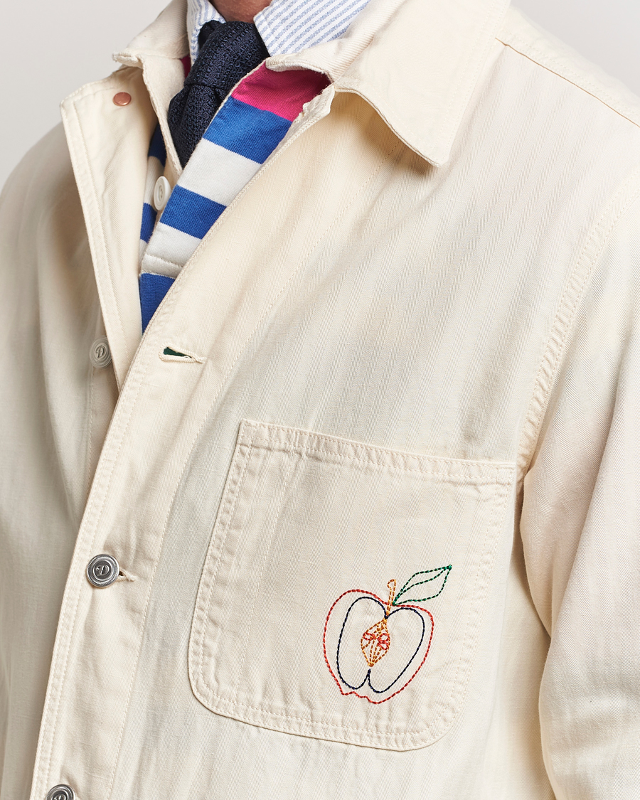 Herr | Skjortor | Drake's | Herringbone Fatigue Cotton Jacket Ecru