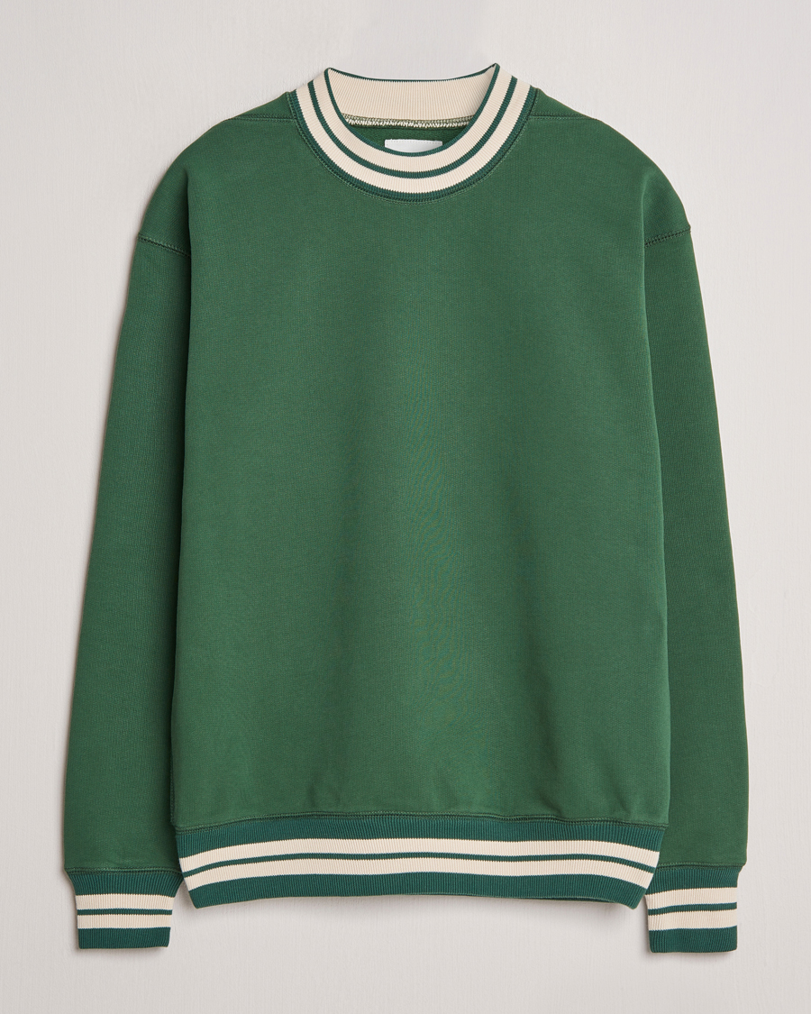 Herr | Tröjor | Drake's | Striped Rib Sweatshirt Green
