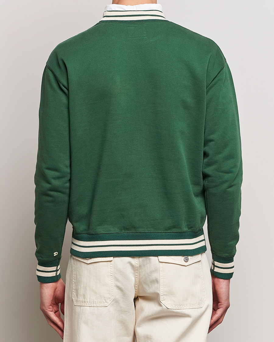 Herr | Tröjor | Drake's | Striped Rib Sweatshirt Green
